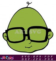 Green Muppet Baby With Glasses Illustration SVG