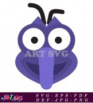 Muppet Purple Bug With Yellow Eyes Cartoon SVG