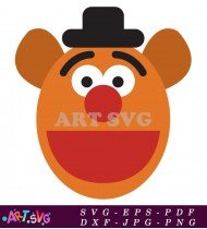 Muppet Brown Bear With Red Smile Cartoon SVG