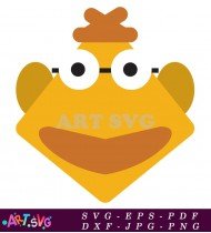 Muppet Yellow Chick With Brown Mouth Cartoon SVG