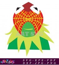 Muppet Green Frog With Red Spiderweb Cartoon SVG