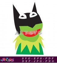 Muppet Green Frog With Black Mask Cartoon SVG