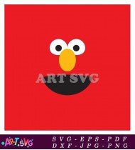 Elmo Red Sesame Street Cartoon Character Muppet Design SVG