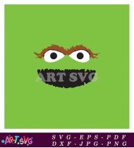 Oscar The Grouch Green Sesame Street Muppet Cartoon SVG