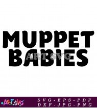 Muppet Babies Logo Black and White Text SVG