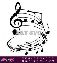 Music Notes Design Treble Clef Clip Art SVG