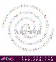 Colorful Musical Notes Abstract Vector Illustration SVG