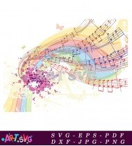 Colorful Music Notes Abstract Background With Rainbow SVG