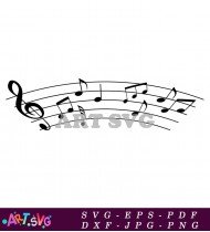 Music Note Staff With Treble Clef Symbol SVG