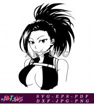 Himiko Toga Anime Character Black And White SVG 2