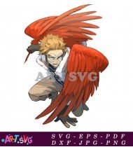 Hawks Anime Character Black And White SVG