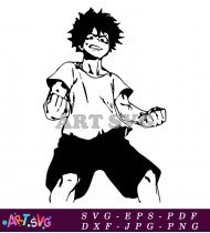 Anime Boy In Black Clothes With Bandage SVG 2