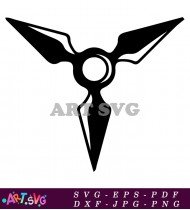 Black Three Pointed Star Sharp Weapon Symbol SVG 1