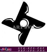 Black Three Pointed Star Sharp Weapon Symbol SVG 2