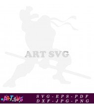 Cartoon Ninja Turtle Holding A Weapon SVG