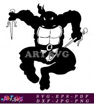 Silhouette Ninja Turtle Character Outline Design SVG