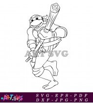 Ninja Turtles Black And White Coloring Page SVG