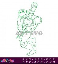 Ninja Turtles Green Coloring Pages Printable SVG