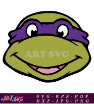 Purple Mask Ninja Turtle Cartoon Character SVG