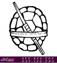 Teenage Mutant Ninja Turtles Shell Swords Black SVG 1