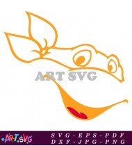 Ninja Turtles Orange Mask Cartoon Style SVG