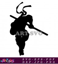 Black Ninja Cartoon Vector Art Free Download SVG