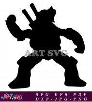 Ninja Turtle Silhouette Cartoon Vector Art Free SVG