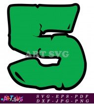 Green Number Five Clipart For Teenage Mutant Ninja Turtles SVG