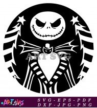 Jack Skellington Halloween Pumpkin Face Art SVG