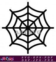 Black And White Spider Web With 6 Sides SVG