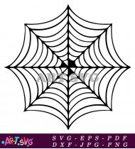 Black And White Halloween Spider Web Design SVG 1