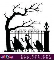 Halloween Silhouette Haunted House Decor SVG 1