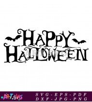 Happy Halloween Text Graphics For Print SVG 1