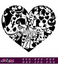 Jack Skellington Halloween Hearts Nightmare Before SVG