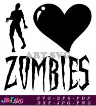 Zombie Hearts Black And White Design Graphic SVG