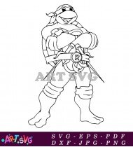 Teenage Mutant Ninja Turtles Black And White Cartoon SVG 1