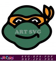 Green Ninja Turtle Mask Cartoon Character Design SVG