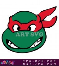 Ninja Turtle Face Cartoon Character Design Art SVG