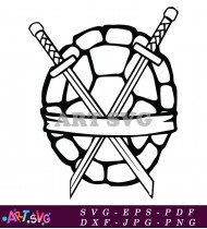 Classic Turtle Shell With Swords Outline Design SVG