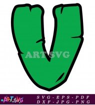 Green Letter V Teenage Mutant Ninja Turtles SVG