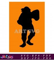 Orange Teenage Mutant Ninja Turtle Silhouette SVG