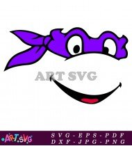 Purple Teenage Mutant Ninja Turtle Face SVG 1