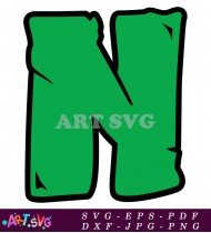 Teenage Mutant Ninja Turtles Cartoon Green Letter N SVG