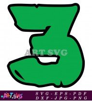 Green Teenage Mutant Ninja Turtles Number Three SVG