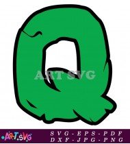 Green Letter Q On White Background SVG