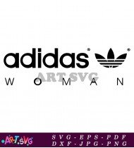 Adidas Logo White With Black Text Design SVG