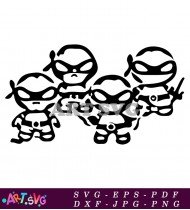 Group of Teenage Mutant Ninja Turtles Cartoon SVG