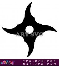 Black Throwing Star Weapon Symbol SVG