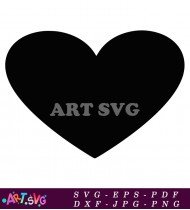 Black Filled Heart Shape Isolated Design Vector SVG