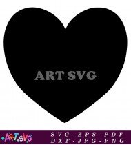 Filled Black Heart Outline Vector Clip Art SVG